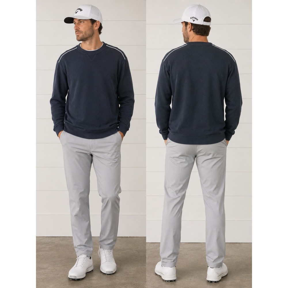 Callaway Golf Sport Sweatshirt Mens XL black Crewneck Piping Logo athleisure Y2K